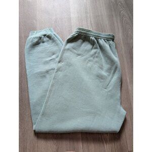 Heavyweight Lee Sweatpants 1X Green Fleece Lined Elastic Waistband & Cuffs USA
